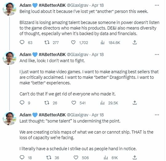 開發者爆料暴雪人才流失嚴重:高層無視意見獨斷專行