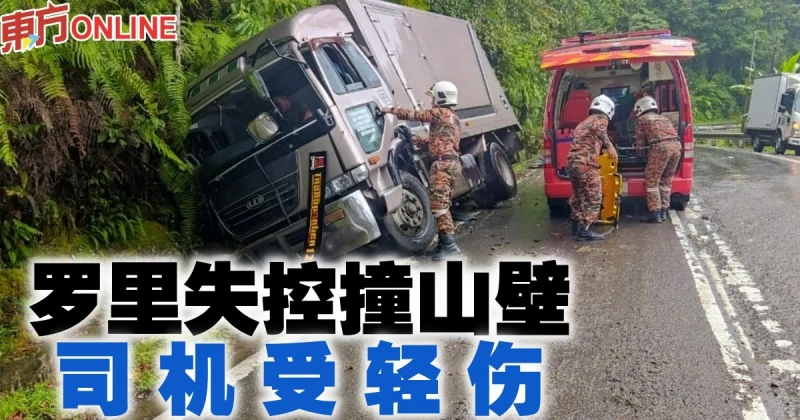 羅里失控撞山壁　司機受輕傷