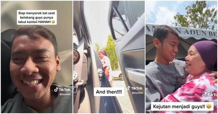 開齋節返鄉躲車后座製造驚喜　母親見久違不見兒子又抱又親