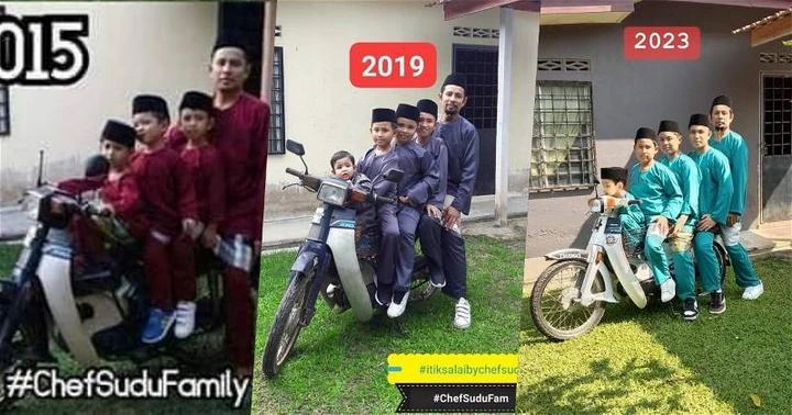 每年開齋節都與孩子拍下合照　11年來風雨不改記錄孩子成長過程