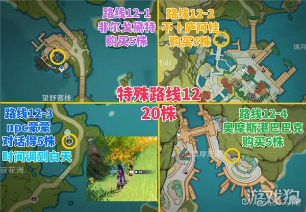 原神琉璃袋採集路線大全 236個點位分布