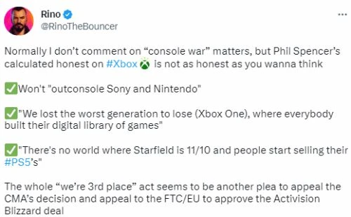 博主銳評Xbox老大有意放低身段 以減少收購動暴阻力