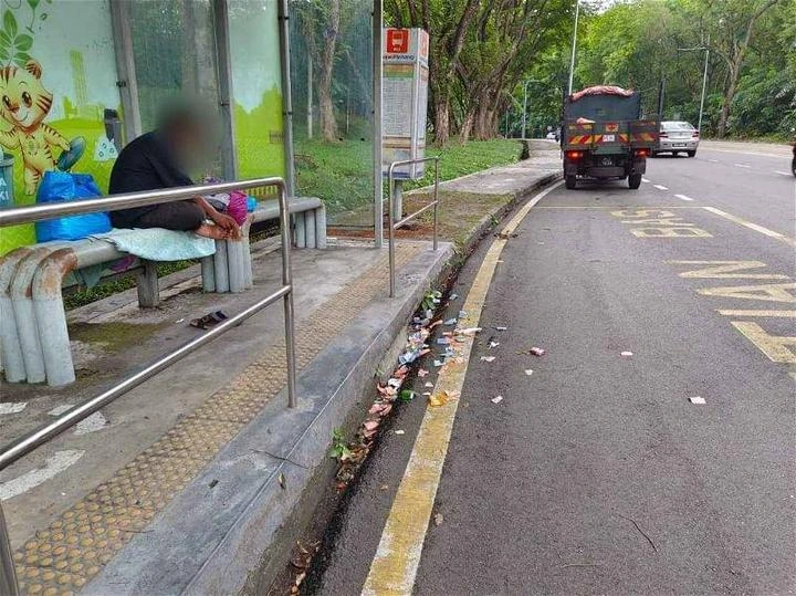 流浪漢撕破一堆鈔票丟馬路　女子撿起粘好拿去幫有需要者