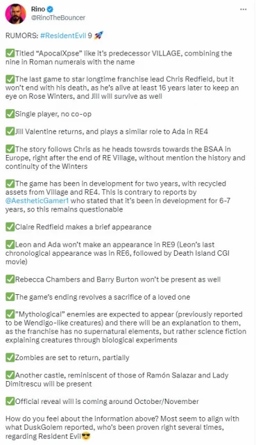 曝《生化危機9》主角為克里斯 開發時間已達兩年