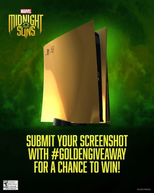 《漫威暗夜之子》活動限定PS5：通體金色宛如黃金