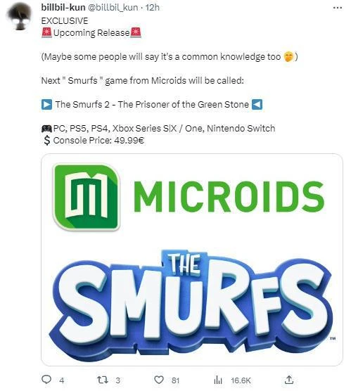 藍精靈遊戲新作泄露登陸全平台