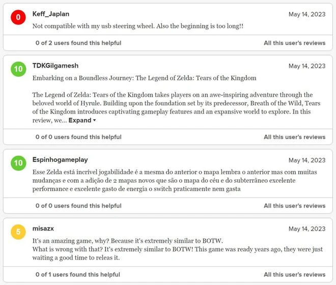 《塞爾達傳說：王國之淚》在MTC被差評轟炸