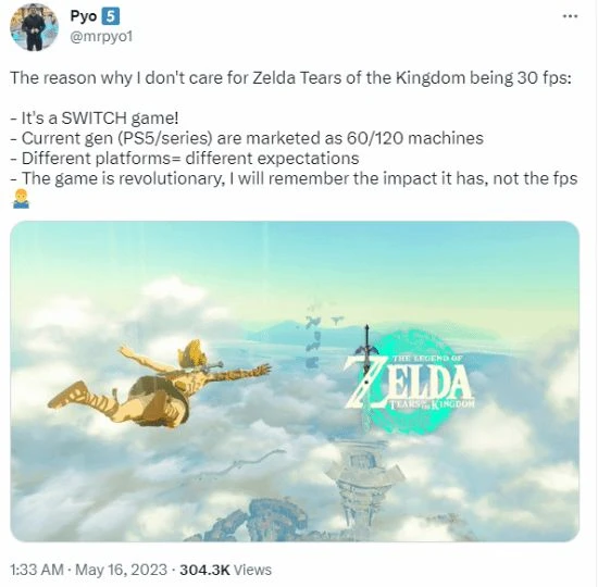 博主談不介意《王國之淚》30幀:平台不同 預期不同