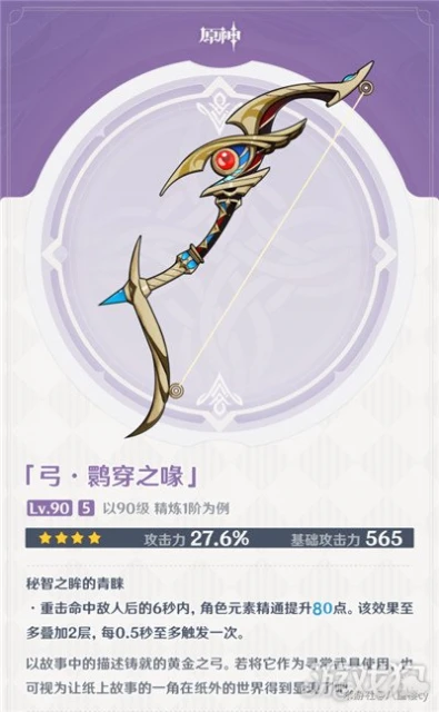 原神䴉鳥之喙給誰用好 數據說明一切