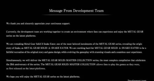 《合金裝備3RE》官方:重製將忠於原作故事、設計