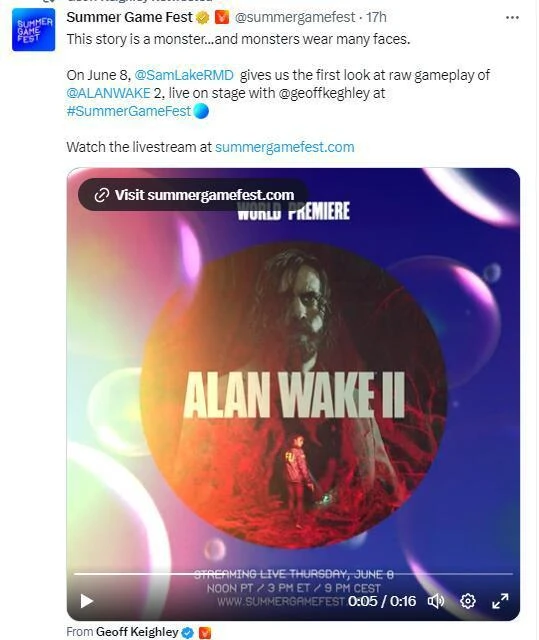 《心靈殺手2》將亮相夏日遊戲節 6.8首次公開玩法演示