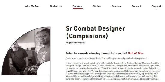 聖莫尼卡正為《戰神》續作招募設計師 要求懂《戰神》