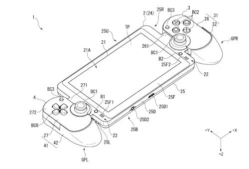 索尼雲掌機早期專利圖像：PS4手柄+螢幕設計