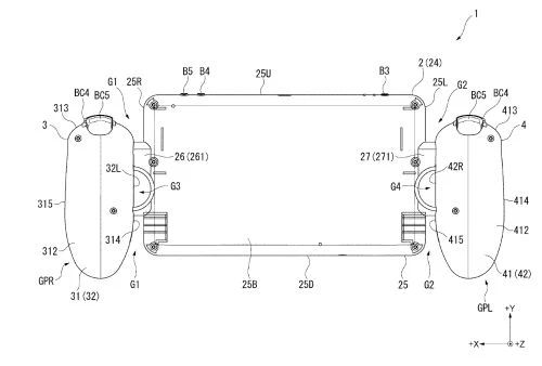 索尼雲掌機早期專利圖像：PS4手柄+螢幕設計