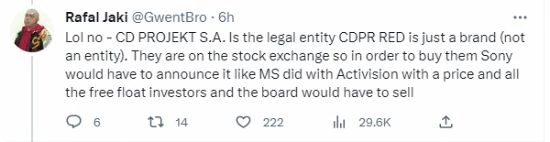 索尼要收購CDPR?但實際上沒那麼容易