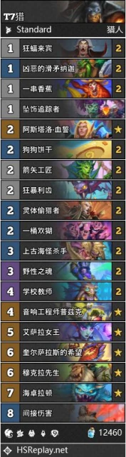 爐石傳說HSR 標準卡組推薦 —— 冰DK / T7獵 / 邪DK / 光鑄騎 / 亡靈牧