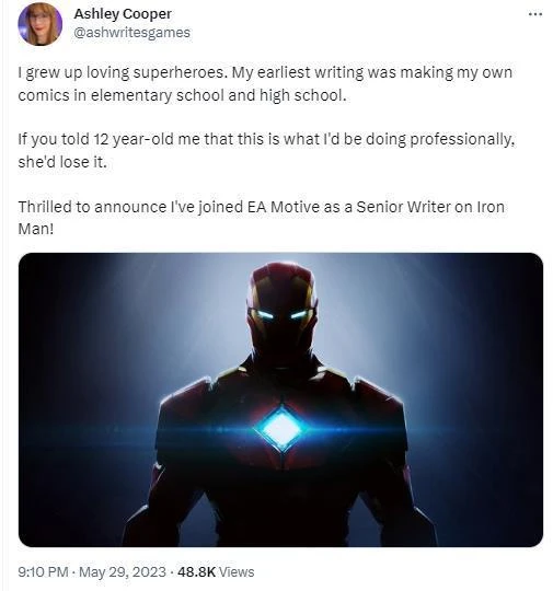 《星際戰士2》編劇加入EA 開發鋼鐵俠遊戲