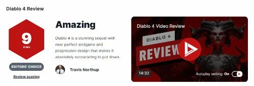 《暗黑4》IGN 9分:內容設計近乎完美 令人愛不釋手