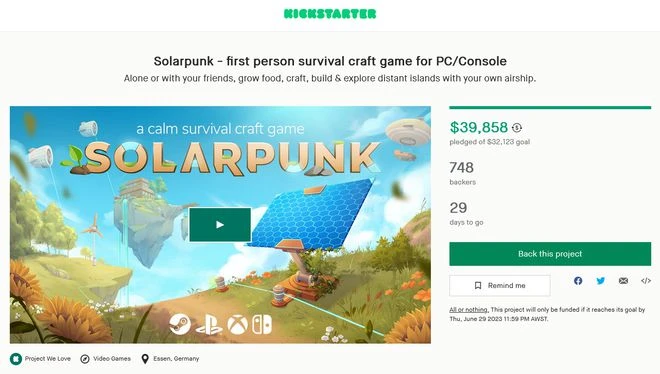 休閒生存《太陽朋克》眾籌成功