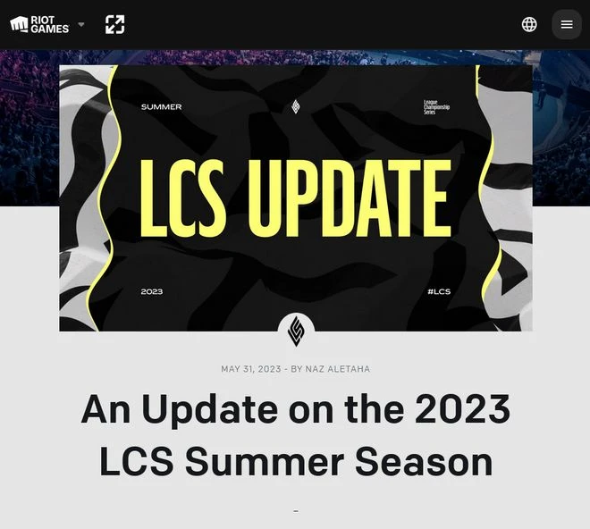 拳頭延期《英雄聯盟》職業聯賽