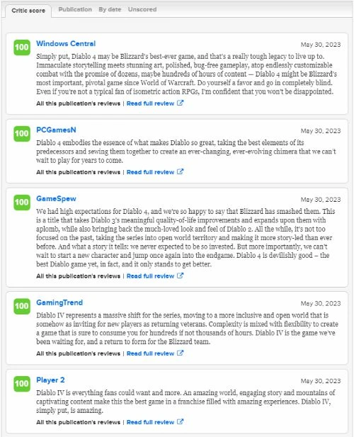 《暗黑4》M站88分、OC站90分:內容夯實 完美續作