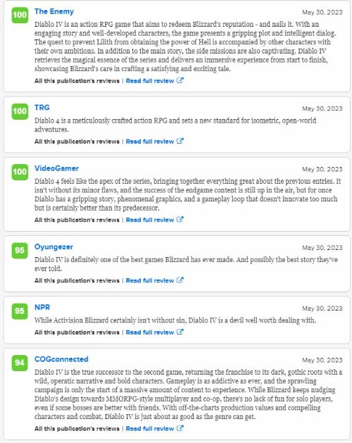 《暗黑4》M站88分、OC站90分:內容夯實 完美續作