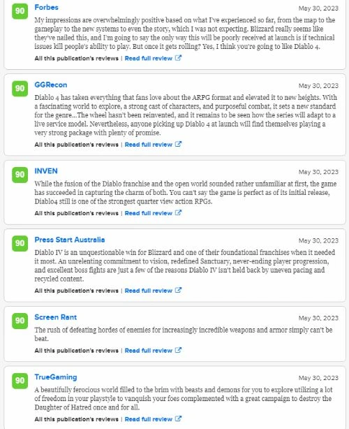 《暗黑4》M站88分、OC站90分:內容夯實 完美續作