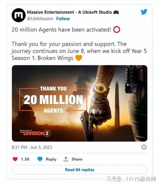 《全境封鎖2》總玩家數突破2000萬 將繼續提供賽季更新