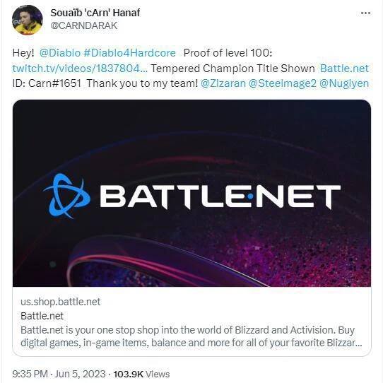 《暗黑4》首個硬核模式滿級玩家誕生！將可永久留名