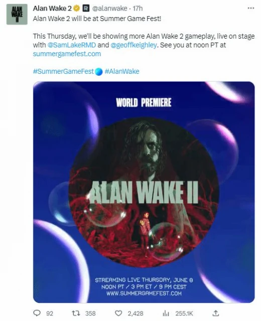 《心靈殺手2》將亮相夏日遊戲節 帶來更多實機演示