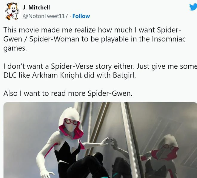 粉絲呼籲Insomniac開發蜘蛛格溫獨立遊戲