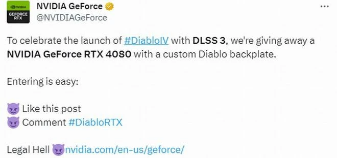 英偉達《暗黑4》定製版RTX4080約人民幣9920元