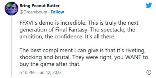 《FF16》Demo玩家讚不絕口：我現在就要買遊戲！