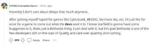 《星空》延期舉措獲玩家理解：確實進步不少