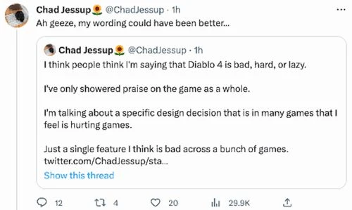 Bungie開發者發文抨擊《暗黑4》 暴雪總裁回復"呵呵"