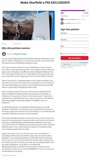 新的迷惑行為出現了：玩家請願讓《星空》成PS5獨占