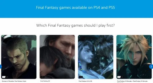 索尼PS上線《最終幻想》專題網站 介紹系列起源