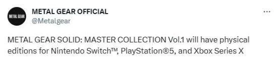 收藏黨狂喜！《合金裝備大師合集》確認有實體版