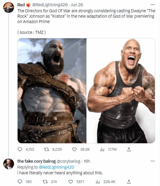 《戰神》總監闢謠讓巨石強森演奎爺 粉絲：謝天謝地