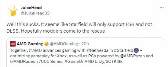 《星空》AMD獨家合作令玩家憤怒：我們需要DLSS！