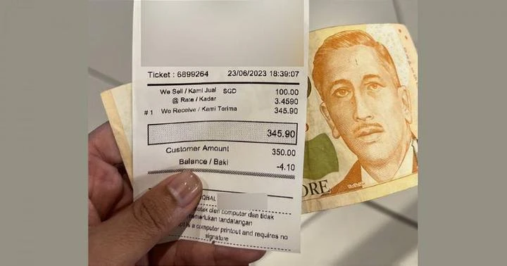 RM345.90隻能兌100新幣　網民：心很累！