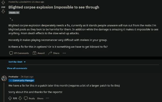 《暗黑4》死靈"屍爆"技能BUG修復：這下能看清了！