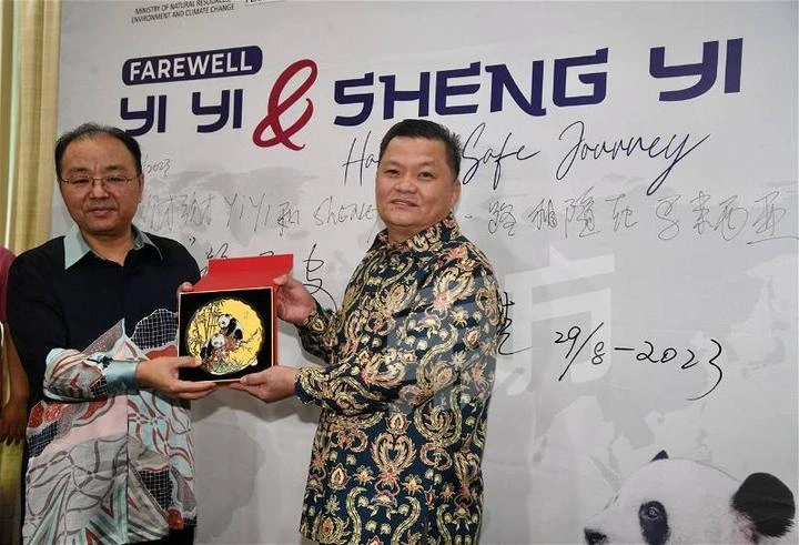 「誼誼」「升誼」歡送會　范長錫：熊貓象徵馬中友好關係