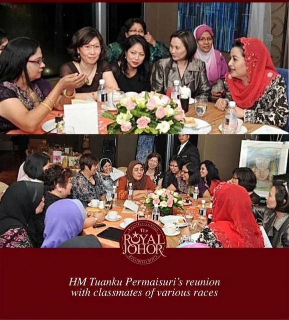 柔蘇丹後與華裔同學友誼長存　鼓勵各族友好成終生好友