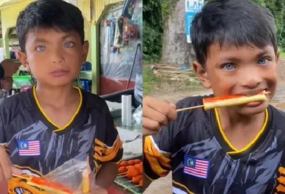 大馬土生土長吉蘭丹州孩子 天生擁有藍眼睛!