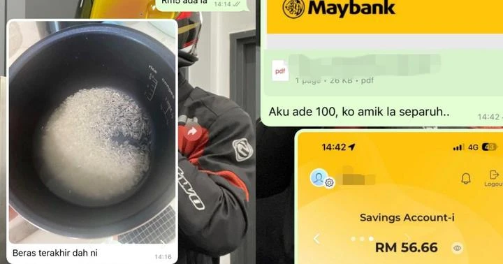 朋友申訴沒錢買米　男子：我還有RM100，可借你一半