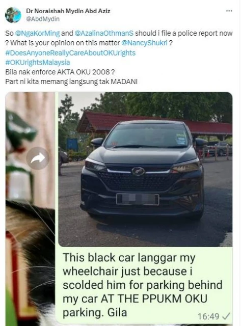 希盟布城國席候選人控訴　在OKU停車位上與人衝突差點被車撞