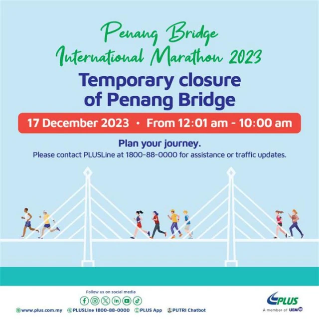 檳大橋讓路國際馬拉松賽　周日12am暫關10am重開