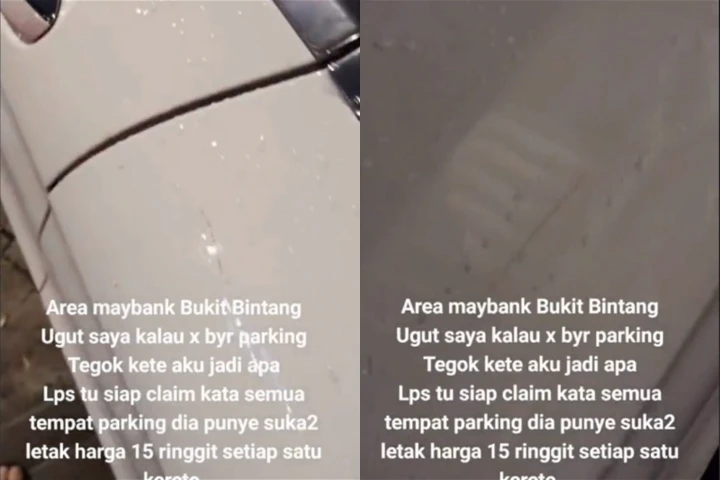 武吉免登鬧區被威脅付RM15停車費　女子拒付車子竟現刮痕