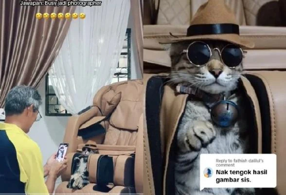 警察父親退休後在家忙什麼？　女兒揭曉：幫寵物貓打扮拍照